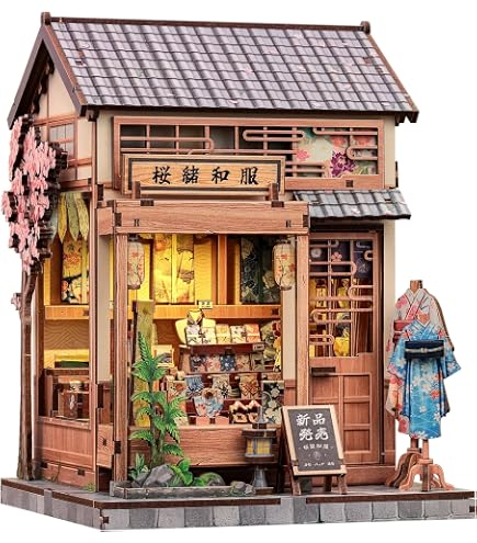 Rolife 3-4 hrs Beginner Friendly Book Nook, Sakura Wine Alley with